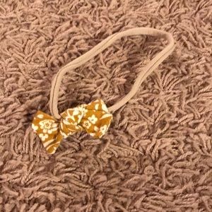 Mustard floral baby bow